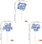 Rsstarxi 24 Pack Happy Father's Day Cupcake Toppers Happy Fathers Day Party Decorations Love Daddy Best Father Cupcake Picks for Happy Father's Day Party Cake Decorations Deep Blue