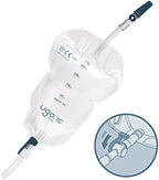 Ugo Leg Bags (x10) – Urine Drainage Bags/Catheter Leg Bags, T Tap or Lever Tap with Soft Fabric Backing and a Natural Leg-Shape Design (Pack of 10) (Ugo 1C - 500ml, Short Tube, Lever Tap)