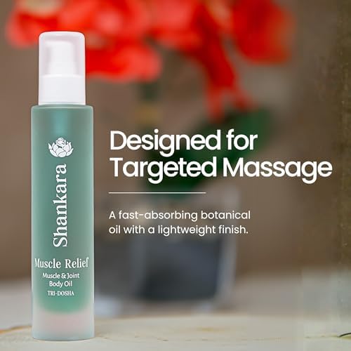 Shankara Muscle Relief Oil – Body Massage Oil for Sore Muscles and Joints with Arnica, Boswelia & Sweet Birch – Gua Sha, Ayurvedic Massage Therapy, Post Gym, Relaxation (30ml)
