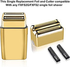 Professional Replacement Foil and Cutters for BaBylissPRO Barberology Double Foil Shaver, Compatible with BaBylissPRO Barberology FXFS2 Shaver (2 gold)