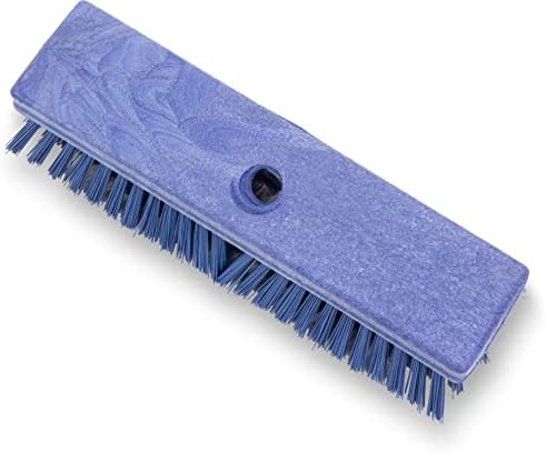 SPARTA Plastic Floor Scrub Brush, Brush Head Only, Deck Brush with ACME Standard Thread Fitting for Deck, Industrial Kitchens, and Hospitals, 10 Inches, Blue