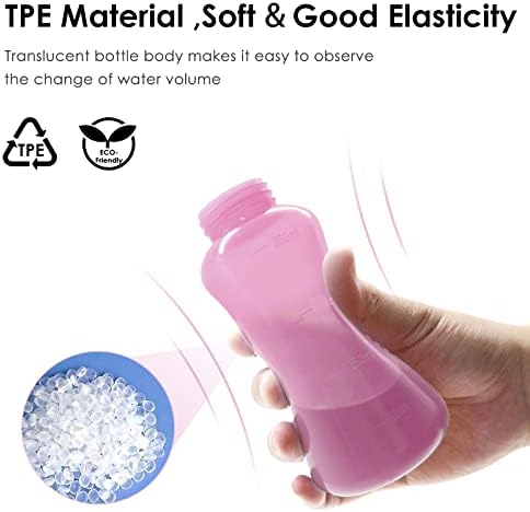 RUFCRIL Mini Peri Bottle, 350ml Portable Travel Bidet with Extra Ring and Carry Bag, TPE Material for High Temperature Resistance, Essentials for Postpartum Perineal Care,Hemorrhoid Treatment, Pink
