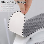2Pairs Warm Toilet Seat Cover Mat Plush Thick Toilet Seat Padded Non Slip Soft Cushion Washable Bathroom Warmer Static Cling Cover Non Adhesive,Grey