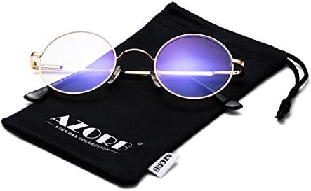 AZorb Blue Light Blocking Glasses for Women Men Retro Round Metal Frame Eyeglasses