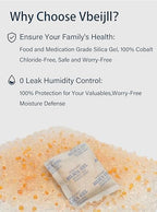 5 Gram (50 Pack) Color-Indicating Silica Gel Packets, Premium Food Grade Desiccant - Rechargeable Moisture Absorbers for Food Storage, Electronics, 3D Filament & Safes