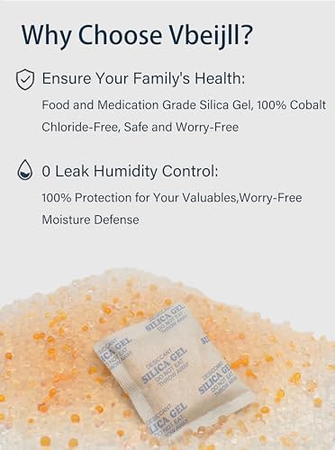 5 Gram (50 Pack) Color-Indicating Silica Gel Packets, Premium Food Grade Desiccant - Rechargeable Moisture Absorbers for Food Storage, Electronics, 3D Filament & Safes