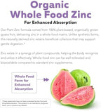 Organic Zinc 25 mg | Whole Food zinc Supplements | Derived from Organic Fruit, Elemental Zinc - Water Extracted, Vegan, GMO-Free - Essential Mineral, Antioxidant, Immune Support, Skin - 60 Servings