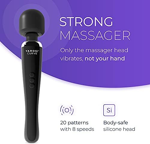 Yarosi Curve Therapeutic Device - 8 Powerful Speeds and 20 Patterns - for Muscle Aches and Sports Recovery - Rechargeable - Travel Friendly - Black