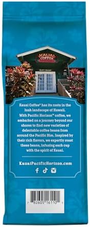 Kauai Hawaiian Ground Coffee, Vanilla Macadamia Nut Flavor (10 oz Bag) - 10% Hawaiian Coffee from Hawaii's Largest Coffee Grower - Bold, Rich Blend, 10 oz