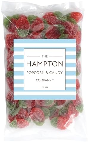 Sour Strawberries Gummies, 1 Pound Bulk Bag, The Hampton Candy Company