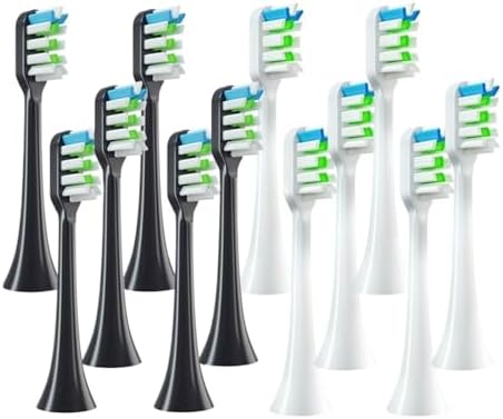 12 PCS Compatible for SOOCAS X3/X3U/X5 Brush Heads Replaceable Soft Sonic Electric Toothbrush Clean Brush Vacuum Bristle Nozzles(12Pink)
