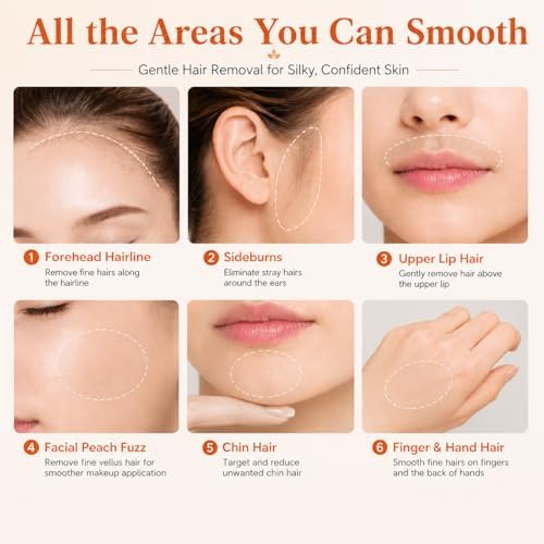 5 Min Painless Facial Hair Removal Cream for Women – Sensitive Skin 2-in-1 Kit with Soothing Cream, Gentle Face Hair Remover for Upper Lip, Chin & Peach Fuzz, Easy At-Home Use, 2.03 Fl Oz