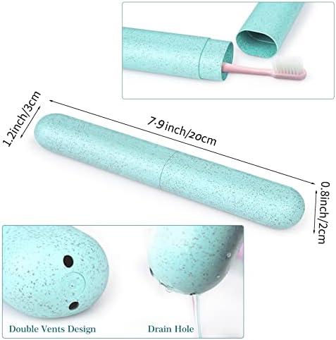 Hooqict 4 Pack Travel Toothbrush Case Portable Travel Toothbrush Holder Plastic Toothbrush Container Protector Cover for Traveling, Camping, Home, School, Business
