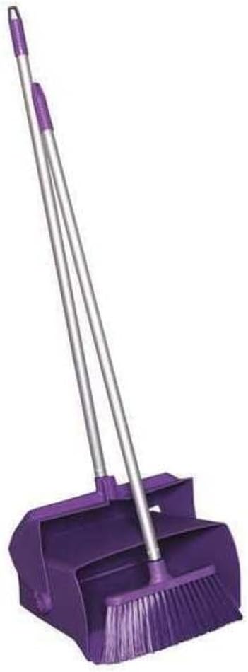 Remco - A Vikan Company 62508 Lobby Dustpan with Broom, Polypropylene/Polyester/Aluminum, 7" X 14" Bin, 37" Handle, Purple
