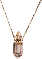 Natural Gems Stone Faceted Prism Perfume Bottle Pendants Necklace