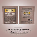Twinings Pure Oolong Tea 2-Pack – Golden Caffeinated Tea, Individually Wrapped Tea Bags, 20 Count Each