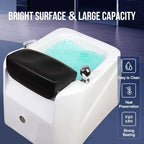 Acrylic Pedicure Spa, Foot Massage Tubs with 7 Color LED Lights, Surfing Pedicure Footbath with Black Foot Pads, Adjustable Temperature Bathtub for Home, Salon, Spa