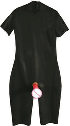 MiZuh 100% Latex Rubber Fitness uniform Catsuit Sexy Black Suit Fixed Party 0.4mmS-XXL