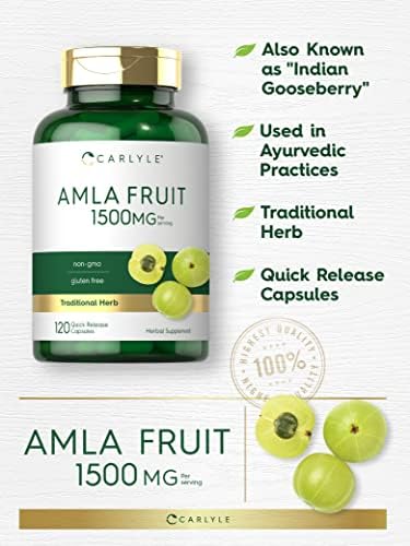 Carlyle Amla Capsules 1500mg | 120 Count | Amalaki Fruit | Herbal Extract Supplement | Non-GMO and Gluten Free