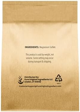 Pure Original Ingredients Epsom Salt Pure Magnesium Sulfate, Food Grade, Soaking Solution (1 Pound)