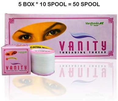 Vanity Eyebrow Threading Thread -Pack of 5 boxes (10 Spools each)