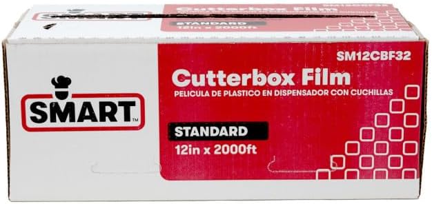 SMART Clear Cling Film Wrap with Cutterbox, SM12CBF32, 12" x 2000' x Standard 32 Gauge | 1/Each