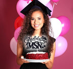 Congratulations MSN Cake Topper, Congrats Nurse Grad, So Proud of You, Class of 2026 Master of Science in Nursing Graduation Party Decoration Supplies, Black Glitter