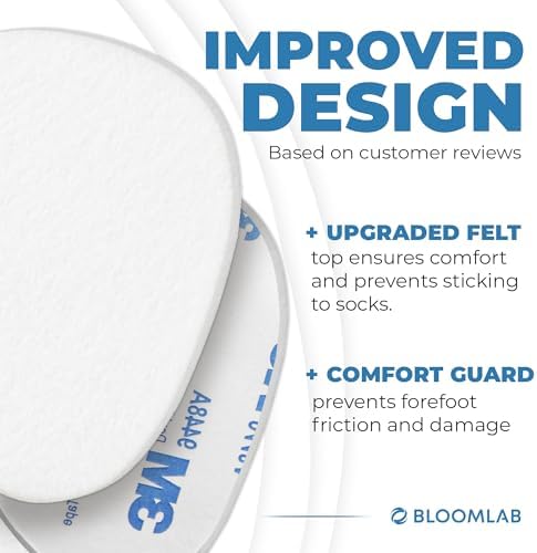Metatarsal Pads for Women and Men - 12 Piece, 1/4'' Thick, Ball of Foot Cushions, All Day Pain Relief and Comfort - Forefoot Pads, for Metatarsalgia, Mortons Neuroma