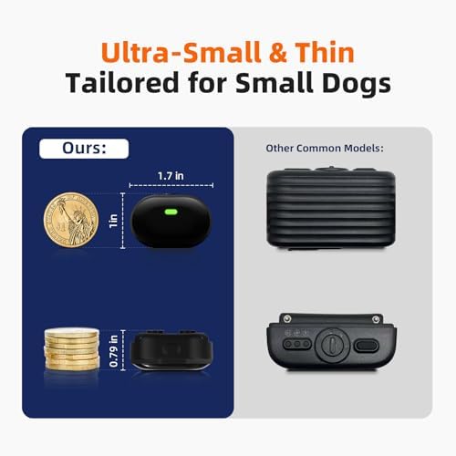 Ultra-Small Dog Shock Collar for 2 Dogs, Ultra-Light & Thin Dog Training Collar with 1300ft Remote, Tailored for Small Dogs 5-15lbs & Medium Dog, 198-Level Control,Waterproof, Rechargeable(WhiteBlack)