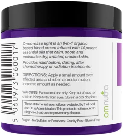 OncoEase Oncology Cream - Organic Skin Care Lotion for Topical Relief Extra Strength Moisturizer for Dry Skin Care for Chemo Patients Radiation Treatment Topical Arnica Cream