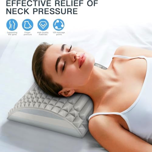 Refresh - Neck & Back Stretcher, Neck Stretcher Posture Corrector, Lumbar Stretcher for Neck Pain Relief, Lower Back, Upper Back and Shoulder (Gray)