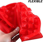 Waffle Mold, Gasusen 3PCS Rectangle and Heart Shaped Silicone Waffle Mold Set, Large Waffle Maker Baking Tray Pan Molds for DIY Waffle Cake Candy Chocolate Making