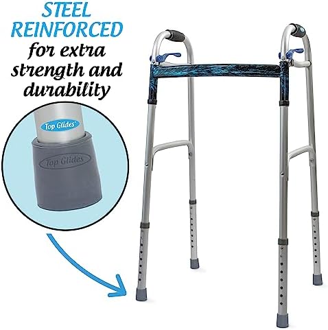 Top Glides Steel-Reinforced Walker Glide Tips (Gray, 1 1/8")