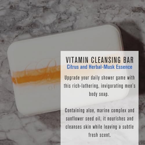 Baxter of California Vitamin Cleansing Bar for Men | Citrus and Herbal Musk Essence | All Skin Types | 7 Oz | Holiday Gift Guide