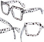 hoyuwak Oversized Square Blue Light Glasses Big Frame Computer Eyewear Thick Fashion Clear Glasses for Women Fashion