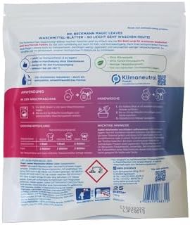 Dr. Beckmann Magic Leaves Colour Detergent Leaves | Practical and Pre-Dosed | Easy to Carry, Store and Use | 25 Sheets