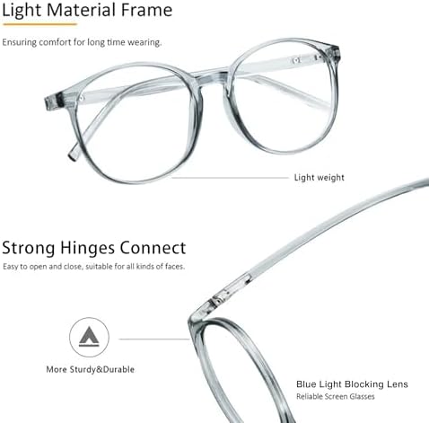 6 Pack Reading Glasses, Blue Light Blocking Reading Glasses for Women and Men, Anti Glare Lightweight Readers