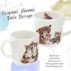 Royal Worcester Wrendale Designs Bedtime Kisses Mug | 14 Ounce Large Coffee Mug with Fox Design | Made from Fine Bone China | Microwave and Dishwasher Safe