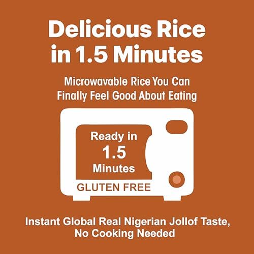 Eat Regal Nigerian Style Jollof Rice with Vegetables, Pack of 6, 8.8 oz, Gluten-Free, Kosher, Halal, Non-GMO, Ready in 90 Seconds