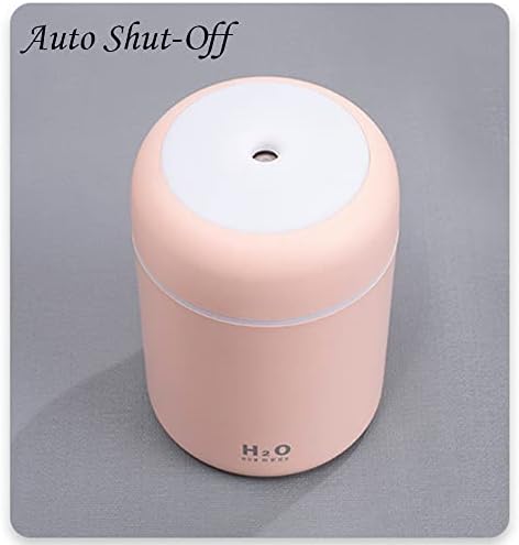 Portable Mini Humidifier, 300ml with Colorful LED Night Light, USB Personal Desktop Humidifier for Car Office Home Travel, Auto Shut-Off, 2 Mist Modes, Super Quiet(pink)