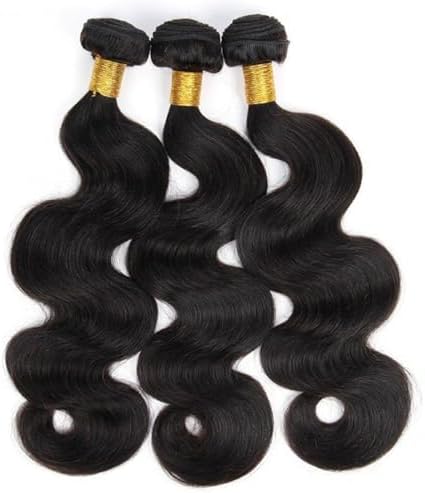 Body Wave Bundles Human Hair 12 14 16 Inch Human Hair 3 Bundles 100% Unprocessed Brazilian Raw Weave Bundle Human Hair Extensions for Black Women Natural Color