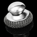 2Pcs Stainless Steel Kitchen Pot Brush with Short Handle Wire Ball Cleaning Tools Home Kitchen Dish Washing Accessories,8.5 * 6.5cm