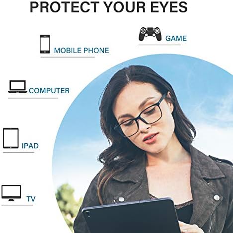 Cyxus Blue Light Glasses Men Women Lightweight TR90 Computer Glasses Reduce Eye Strain UV Protection 8083