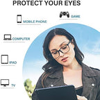 Cyxus Blue Light Glasses Men Women Lightweight TR90 Computer Glasses Reduce Eye Strain UV Protection 8083