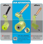 Seam Roller with Dual Ball Bearings | Professional Application Tool for Automotive Sound Deadening, Wallpaper, Vinyl & Home Workshop | Flawless Results with a Solid PU Wheel
