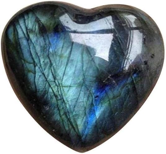 1PC Natural Blue Moonstone Heart Crystal,Heart Shape Polished Crystal Stone Palm Stone Healing Gemstone Reiki Balancing Aesthetic Room Decor Ornaments Valentine's Day,Indoor Fountain Accessories