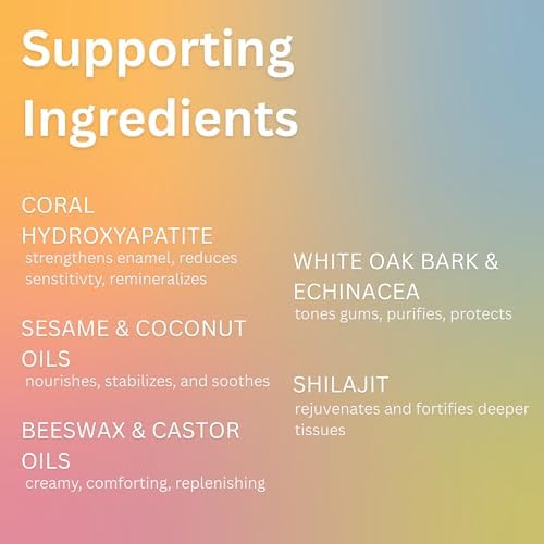 Bliss Energetics Fluoride Free Remineralizing Herbal Toothpaste - Hydroxyapatite, Coconut Oil, Castor Oil, Shilajit and Turmeric - 2oz Mint Essential Oil - Non-Abrasive