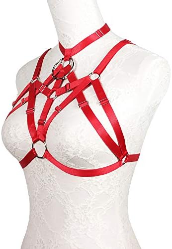 Body Harness Bra for Women Open Cupless Cage Goth Strappy Hollow Out Lingerie