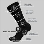 Brooklyn Socks - 6 Pairs of Cotton Diabetic Non-Binding Neuropathy Crew Socks (Black, Size 10-13)