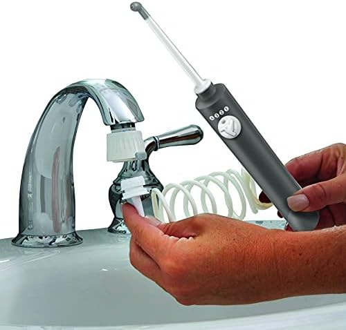 ProFloss Waterflosser, Grey, Faucet Powered Oral Irrigator, Agitator, Water Pick